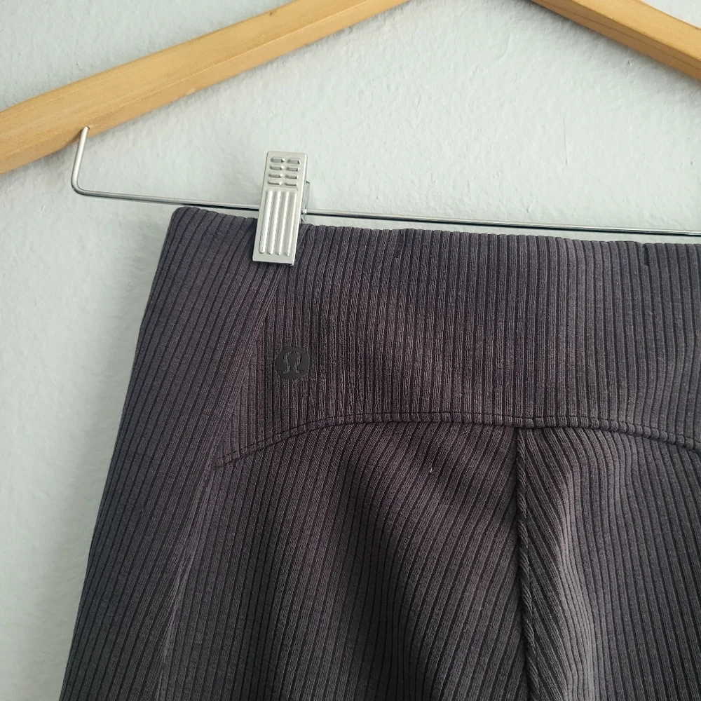 Lululemon Ribbed Softstreme Zip Leg Ribbed High- Rise Pants. - Picture 7 of 11